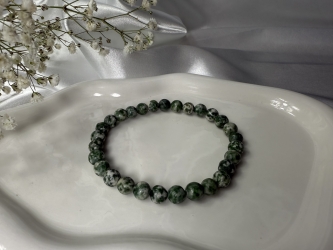 Blask Bransoletka Jaspis zielony, kule 6 mm